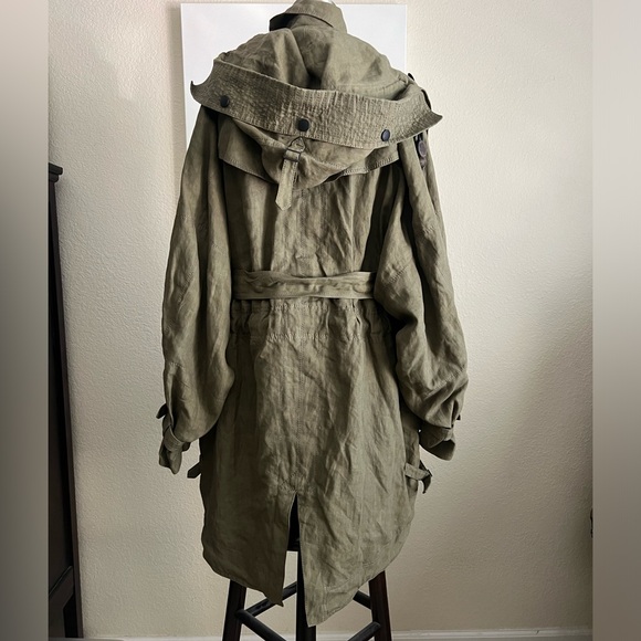 Burberry Prorsum Runway 2012 Cocoon Linen Belted Hooded Parka Jacket RARE - Picture 12 of 14